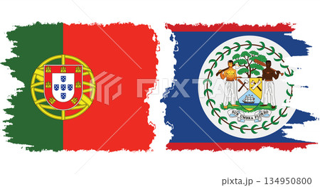 Belize and Portugal grunge flags connection vector Belize and Portugal grunge flags connection vector 134950800