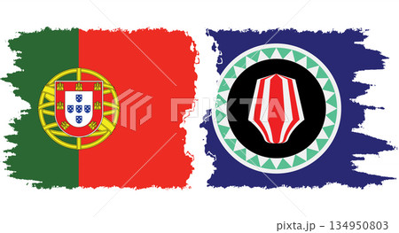 Bougainville and Portugal grunge flags connection vector Bougainville and Portugal grunge flags connection vector 134950803
