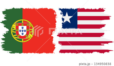 Liberia and Portugal grunge flags connection vector Liberia and Portugal grunge flags connection vector 134950838
