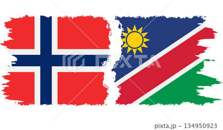 Namibia and Norwegian grunge flags connection vector Namibia and Norwegian grunge flags connection vector 134950923