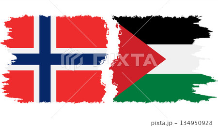 Palestine and Norwegian grunge flags connection vector Palestine and Norwegian grunge flags connection vector 134950928