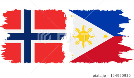 Philippines and Norwegian grunge flags connection vector Philippines and Norwegian grunge flags connection vector 134950930