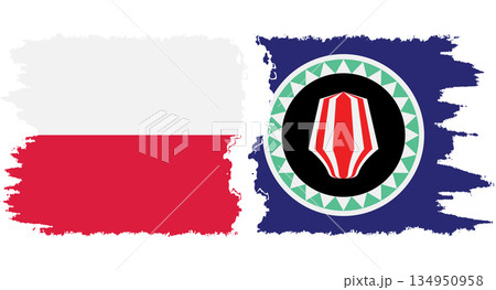 Bougainville and Poland grunge flags connection vector Bougainville and Poland grunge flags connection vector 134950958