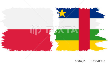 Central African Republic and Poland grunge flags connection vecto Central African Republic and Poland grunge flags connection vecto 134950963