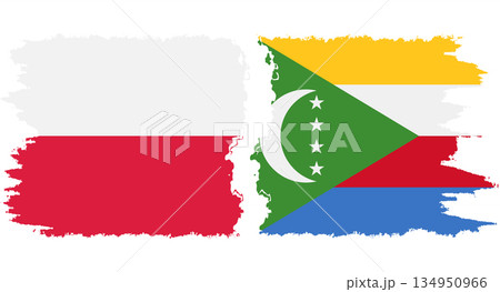 Comoros and Poland grunge flags connection vector Comoros and Poland grunge flags connection vector 134950966