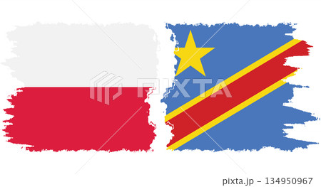 Congo - Kinshasa and Poland grunge flags connection vector Congo - Kinshasa and Poland grunge flags connection vector 134950967