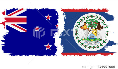 Belize and New Zealand grunge flags connection vector Belize and New Zealand grunge flags connection vector 134951006