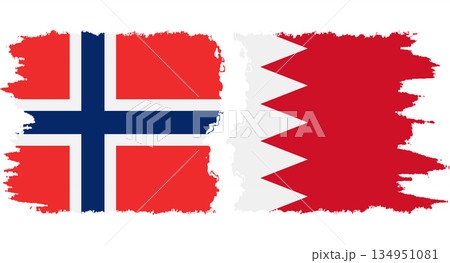 Bahrain and Norwegian grunge flags connection vector Bahrain and Norwegian grunge flags connection vector 134951081