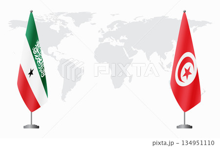 Somaliland and Tunisia flags for official meeting Somaliland and Tunisia flags for official meeting 134951110