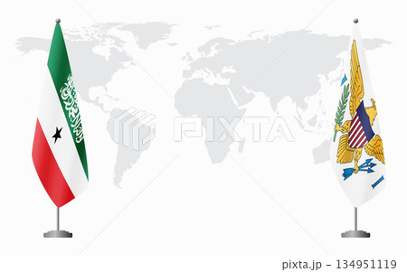 Somaliland and United States Virgin Islands flags for official 134951119