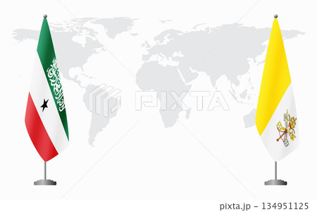 Somaliland and Vatican flags for official meeting Somaliland and Vatican flags for official meeting 134951125