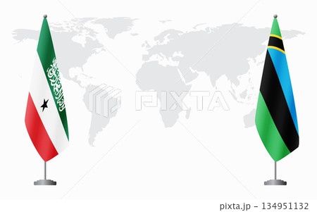 Somaliland and Zanzibar flags for official meeting Somaliland and Zanzibar flags for official meeting 134951132