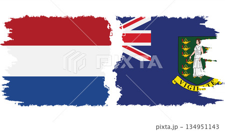 British Virgin Islands and Netherlands grunge flags connection vector British Virgin Islands and Netherlands grunge flags connection vector 134951143