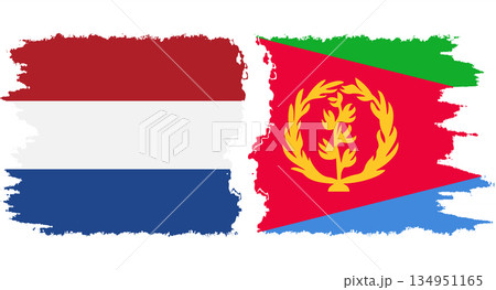 Eritrea and Netherlands grunge flags connection vector 134951165