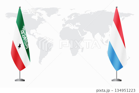 Somaliland and Luxembourg flags for official meeting 134951223