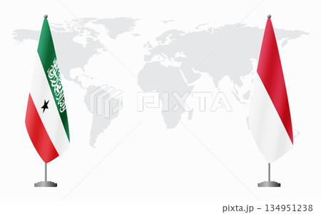 Somaliland and Monaco flags for official meeting Somaliland and Monaco flags for official meeting 134951238