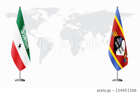 Somaliland and Kingdom of eSwatini - Swaziland flags for offi 134951306