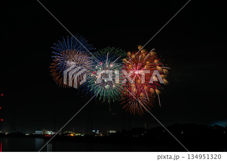 田原市の渥美半島花火大会の風景(愛知県) 134951320