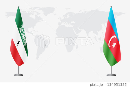 Somaliland and Azerbaijan flags for official meeting 134951325
