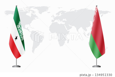 Somaliland and Belarusian flags for official meeting 134951330