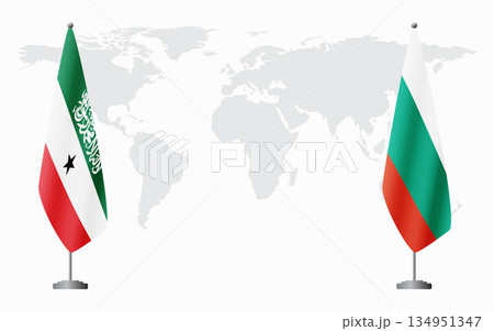 Somaliland and Bulgaria flags for official meeting 134951347