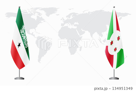 Somaliland and Burundi flags for official meeting Somaliland and Burundi flags for official meeting 134951349