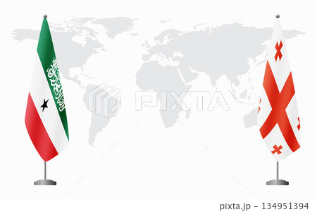 Somaliland and Georgia flags for official meeting 134951394