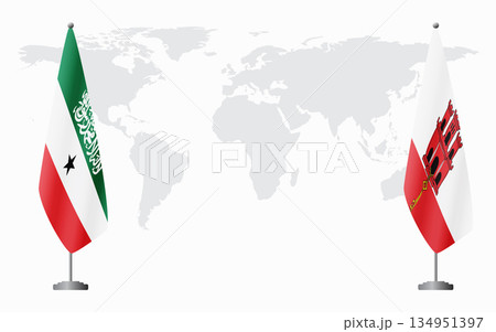 Somaliland and Gibraltar flags for official meeting 134951397