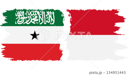Monaco and Somaliland grunge flags connection vector 134951443