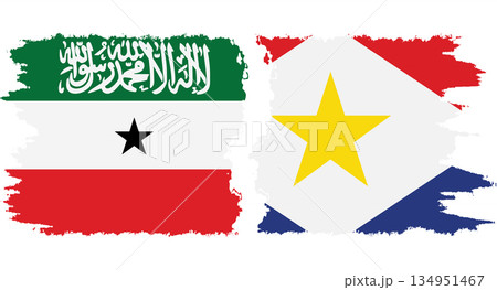 Saba and Somaliland grunge flags connection vector 134951467