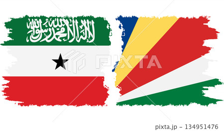 Seychelles and Somaliland grunge flags connection vector Seychelles and Somaliland grunge flags connection vector 134951476