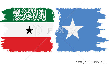 Somalia and Somaliland grunge flags connection vector 134951480