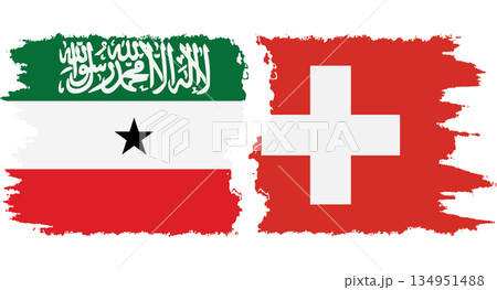 Switzerland and Somaliland grunge flags connection vector Switzerland and Somaliland grunge flags connection vector 134951488