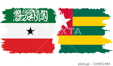 Togolese Republic and Somaliland grunge flags connection vector 134951494