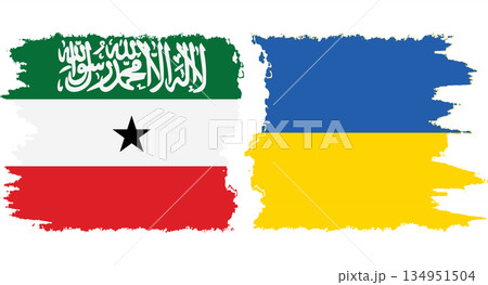 Ukraine and Somaliland grunge flags connection vector Ukraine and Somaliland grunge flags connection vector 134951504