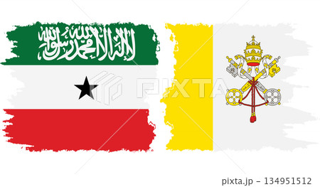 Vatican and Somaliland grunge flags connection vector 134951512