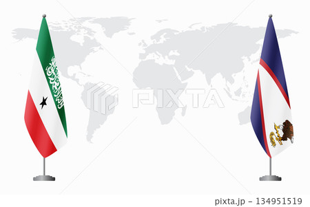 Somaliland and American Samoa flags for official meeting Somaliland and American Samoa flags for official meeting 134951519