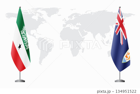 Somaliland and Anguilla flags for official meeting 134951522