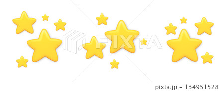 Yellow 3D Stars Set Isolated Yellow 3D Stars Set Isolated 134951528