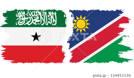 Namibia and Somaliland grunge flags connection vector Namibia and Somaliland grunge flags connection vector 134951530