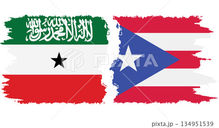 Puerto Rico and Somaliland grunge flags connection vector 134951539