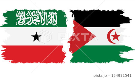 Western Sahara and Somaliland grunge flags connection vector Western Sahara and Somaliland grunge flags connection vector 134951541