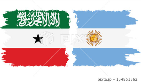 Argentina and Somaliland grunge flags connection vector Argentina and Somaliland grunge flags connection vector 134951562
