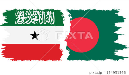 Bangladesh and Somaliland grunge flags connection vector 134951566