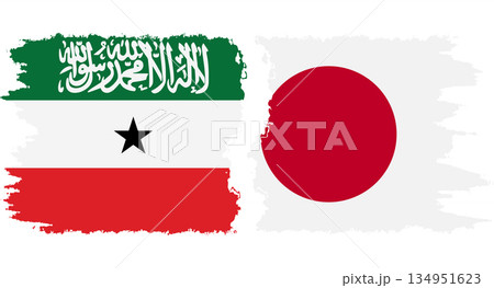 Japan and Somaliland grunge flags connection vector Japan and Somaliland grunge flags connection vector 134951623