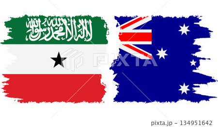Australia and Somaliland grunge flags connection vector Australia and Somaliland grunge flags connection vector 134951642