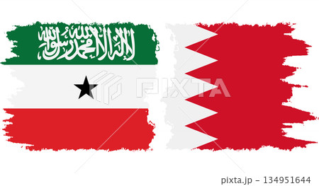 Bahrain and Somaliland grunge flags connection vector 134951644