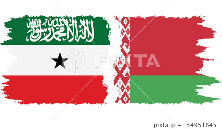 Belarusian and Somaliland grunge flags connection vector 134951645