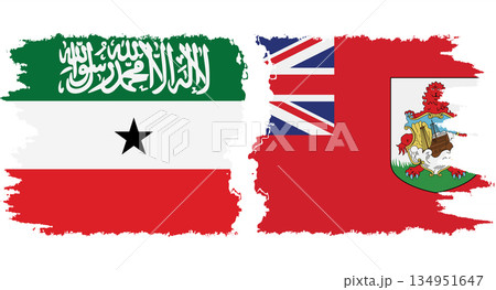 Bermuda and Somaliland grunge flags connection vector 134951647