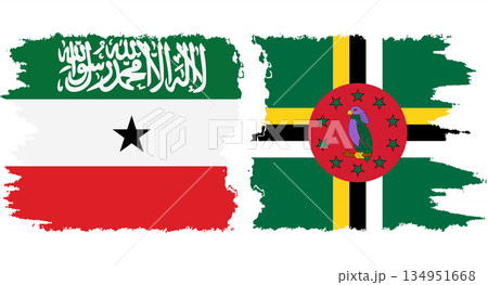 Dominica and Somaliland grunge flags connection vector Dominica and Somaliland grunge flags connection vector 134951668